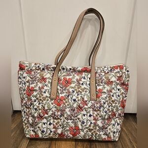 Jessica Simpson Floral Tote Bag with Tan Straps